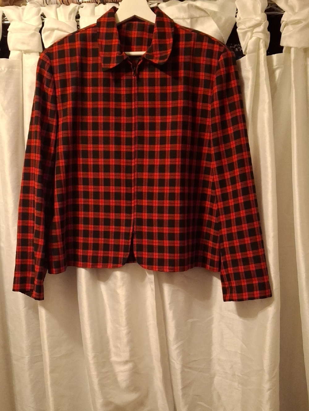 Southern Lady Red and Black Plaid Jacket 16